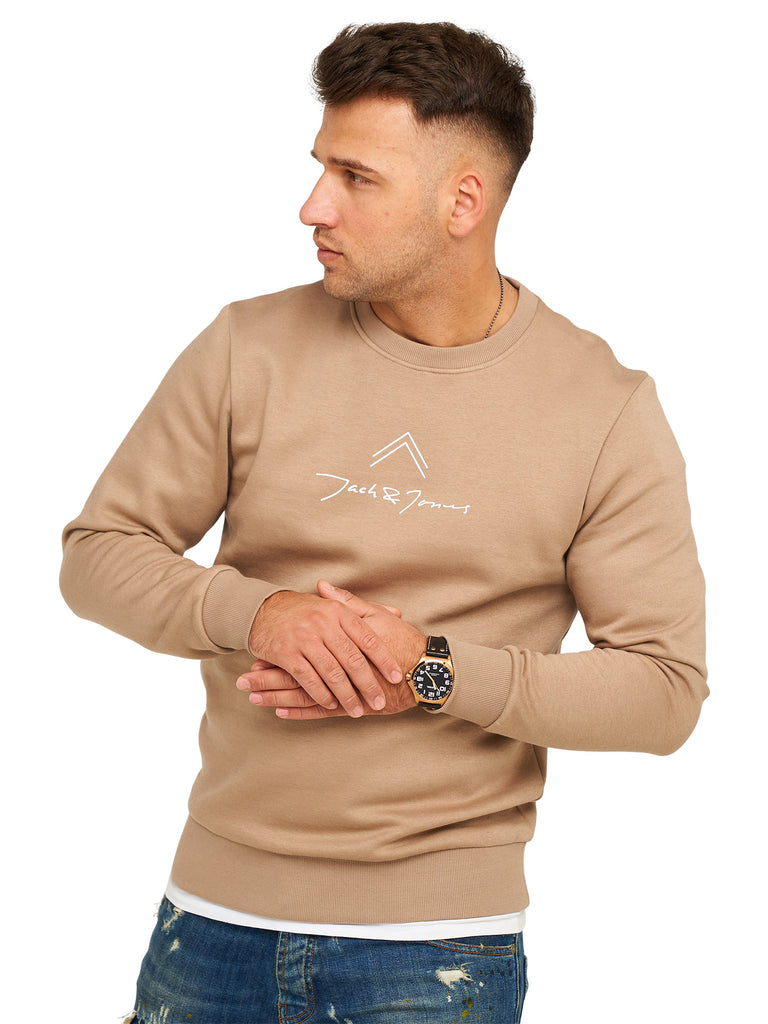 Jack & Jones Infinity Herren Sweatshirt LABO Pullover Sweater Dune