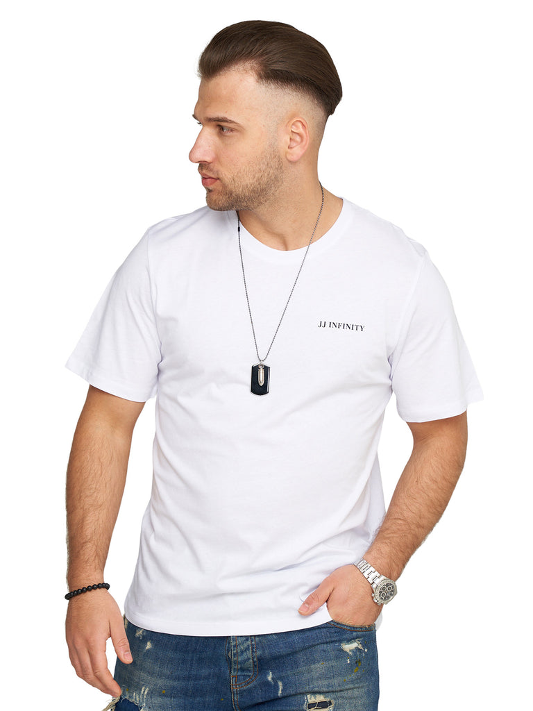 Jack & Jones Infinity Herren T-Shirt ROUND INFINITY O-Neck Shirt Kurzarmshirt White