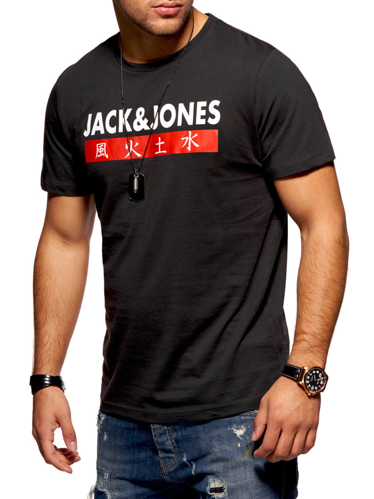 Jack & Jones Herren T-Shirt ELEMENTS Kurzarmshirt Logo Print Tap Shoe