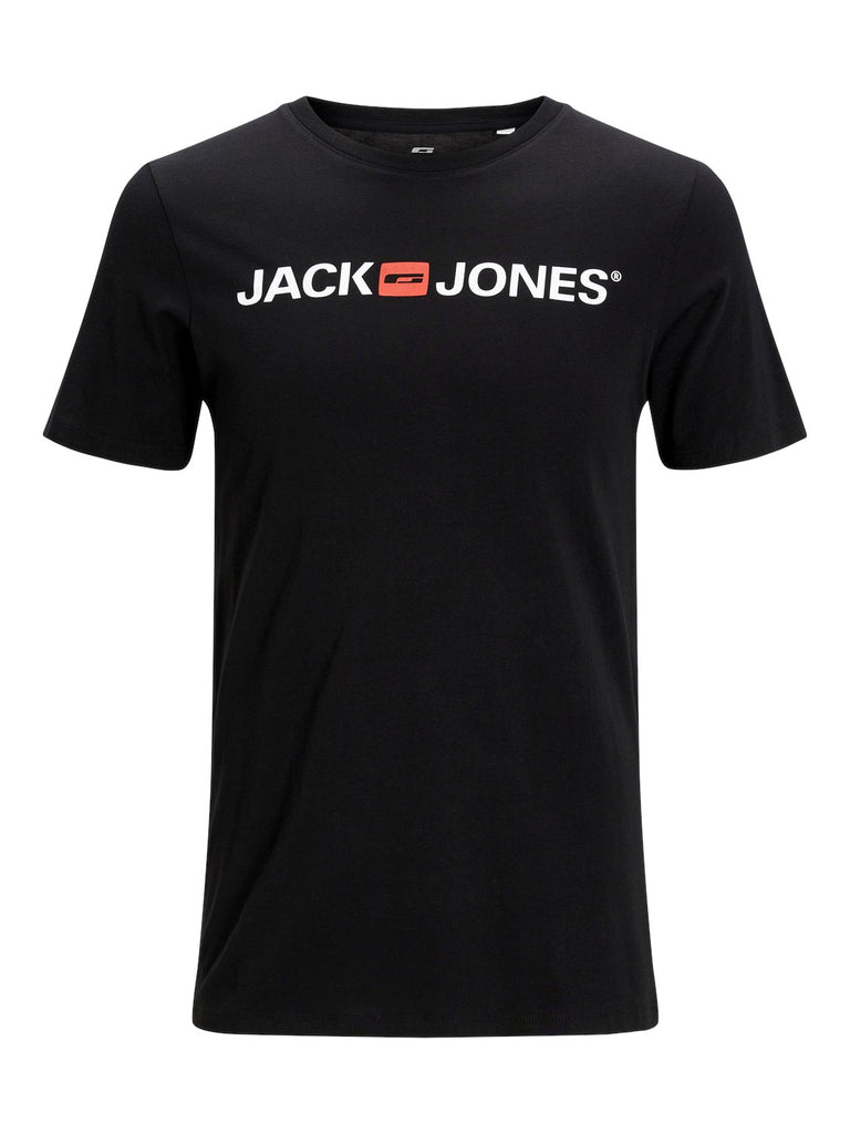 Jack & Jones Herren T-Shirt JJECORP O-Neck Shirt Kurzarmshirt Black