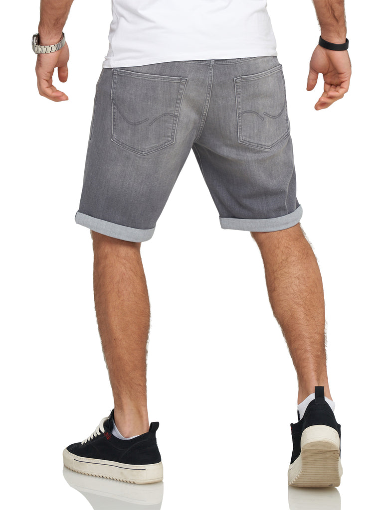 Jack & Jones Infinity Herren Jeans Shorts RICK Bermudas Used Look Grey Denim L