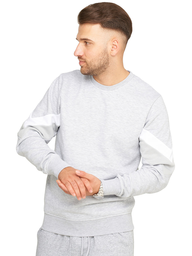 Jack & Jones Herren Sweatshirt JACOB INFINITY Pullover Sweater Light Grey Melange S