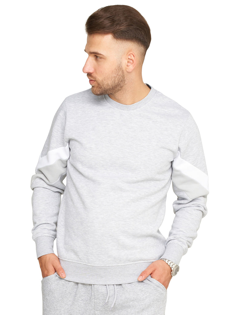 Jack & Jones Herren Sweatshirt JACOB INFINITY Pullover Sweater Light Grey Melange M