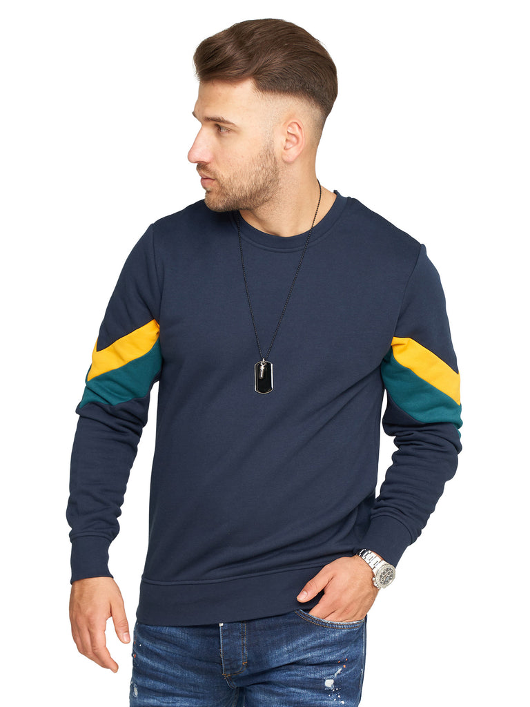 Jack & Jones Herren Sweatshirt JACOB INFINITY Pullover Sweater Navy Blazer M
