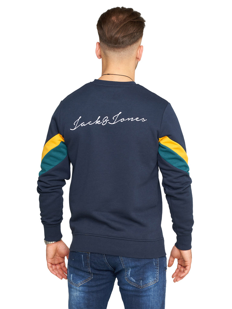 Jack & Jones Herren Sweatshirt JACOB INFINITY Pullover Sweater Navy Blazer L