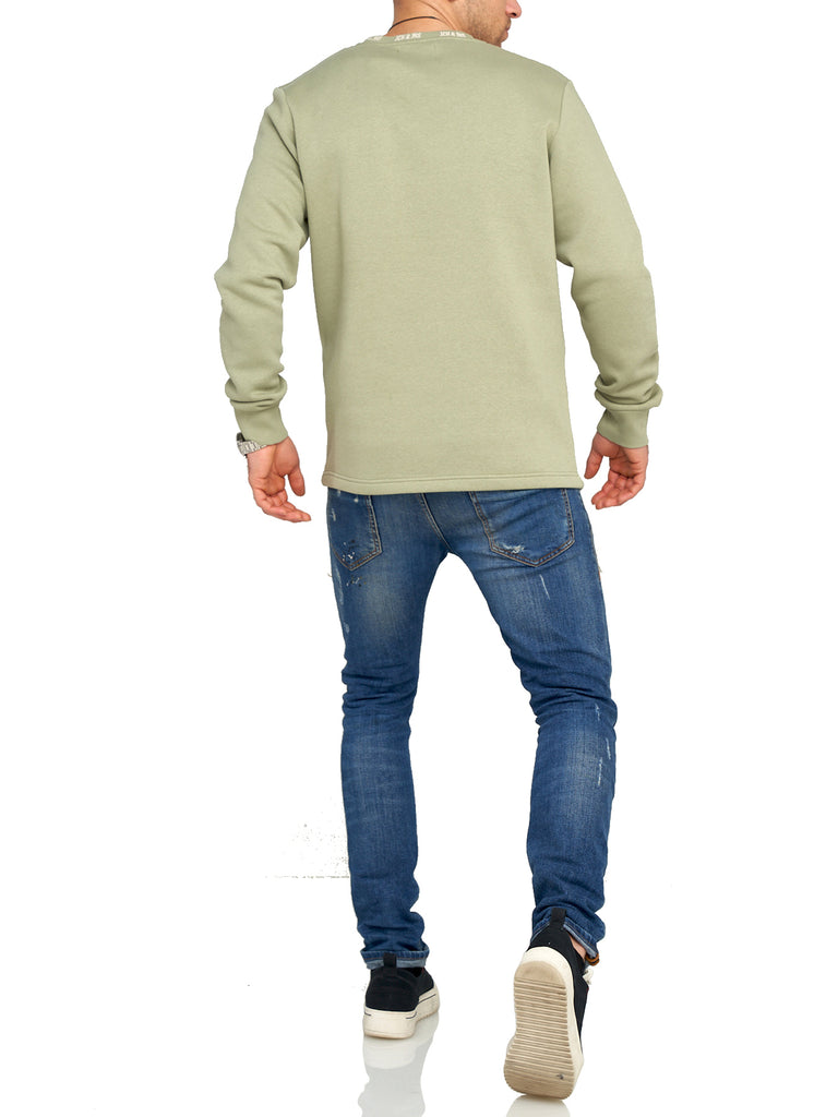 Jack & Jones Infinity Herren Sweatshirt LUCA Pullover Sweater Oil Green M