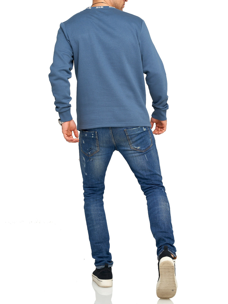 Jack & Jones Infinity Herren Sweatshirt LUCA Pullover Sweater Orion Blue M