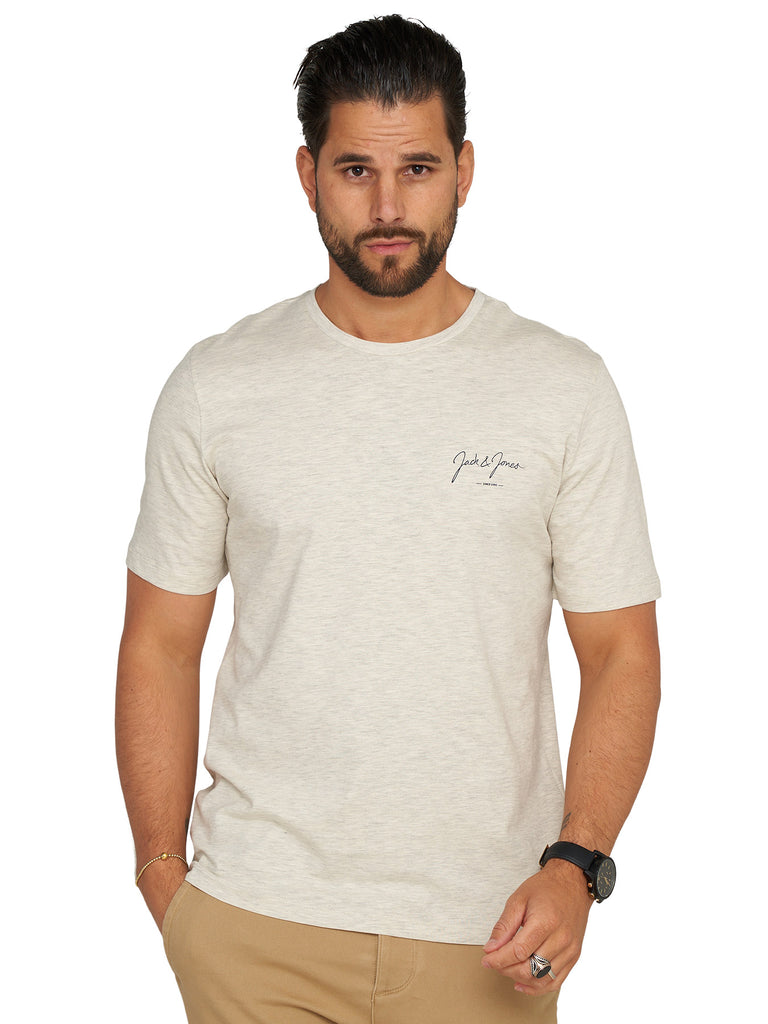 Jack & Jones Infinity Herren T-Shirt SANCHEZ O-Neck Shirt Kurzarmshirt Grey Melange