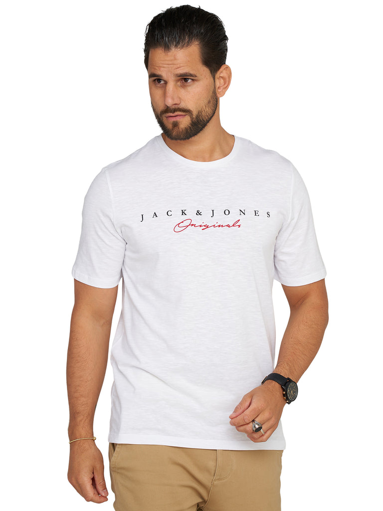 Jack & Jones Infinity Herren T-Shirt HARRISON O-Neck Shirt Kurzarmshirt Bright White