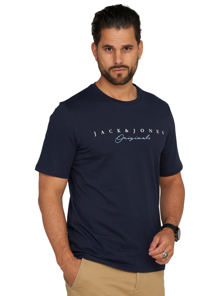 Jack & Jones Infinity Herren T-Shirt HARRISON O-Neck Shirt Kurzarmshirt Dark Blue