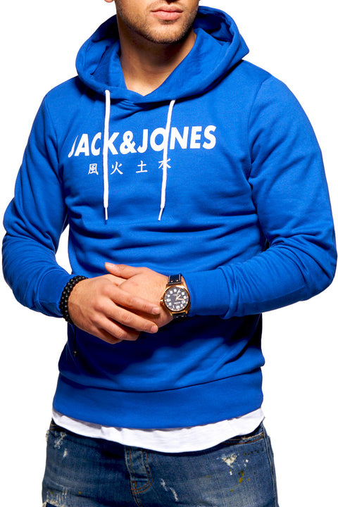 Jack & Jones Infinity Herren Kapuzenpullover Print Blau S