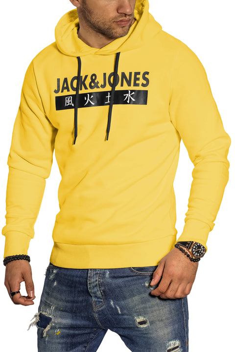 Jack & Jones Infinity Herren Kapuzenpullover Print Gelb S