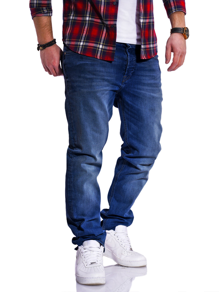 Jack & Jones Infinity Herren Jeans Regular Fit Straight Leg Dunkelblau W28 L30
