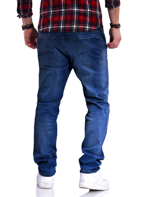 Jack & Jones Infinity Herren Jeans Regular Fit Straight Leg Dunkelblau W28 L32