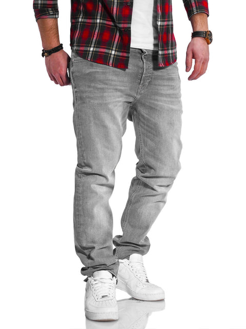 Jack & Jones Infinity Herren Jeans Regular Fit Straight Leg Grau W28 L30