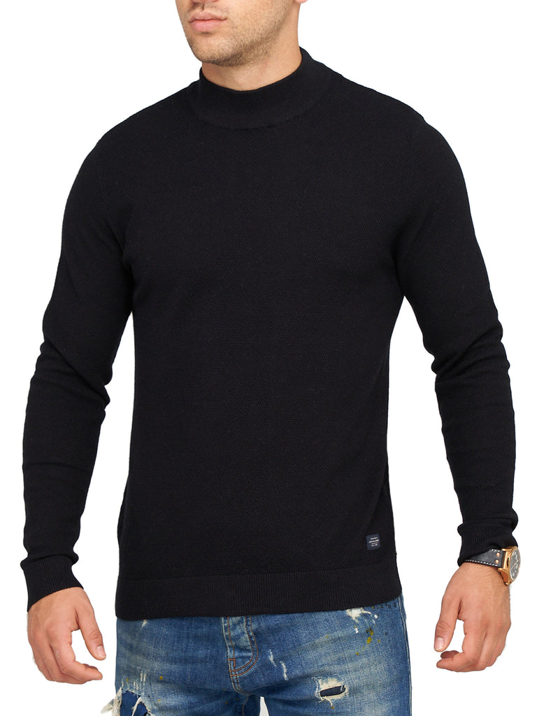 Jack & Jones Infinity Herren Strickpullover CLOVER Sweater Unifarben Black