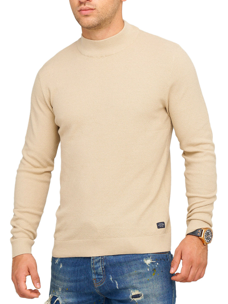Jack & Jones Infinity Herren Strickpullover CLOVER Sweater Unifarben Oatmeal