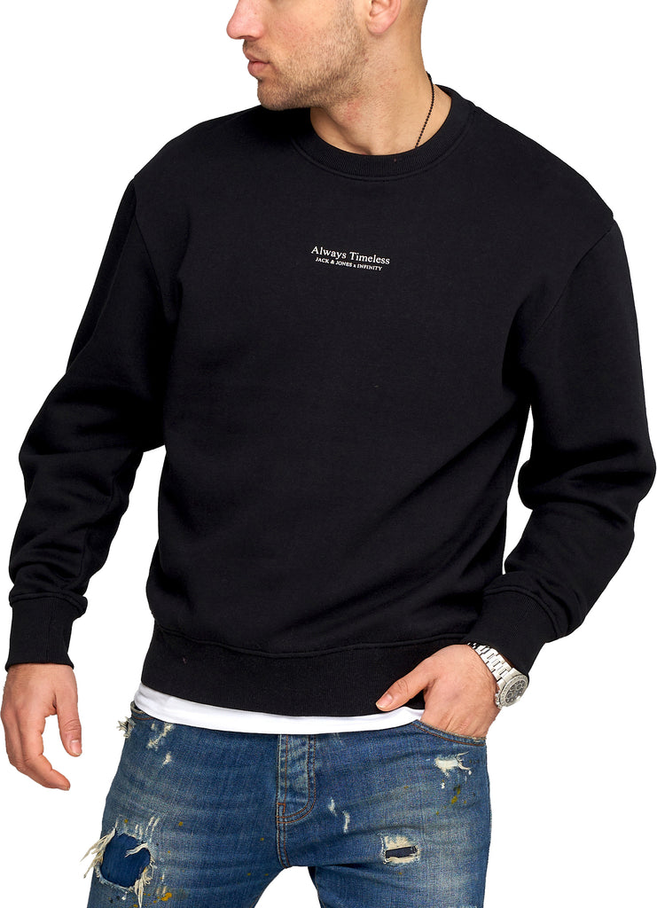 Jack & Jones Infinity Herren Sweatshirt NICKO INFINITY Pullover Sweater Black