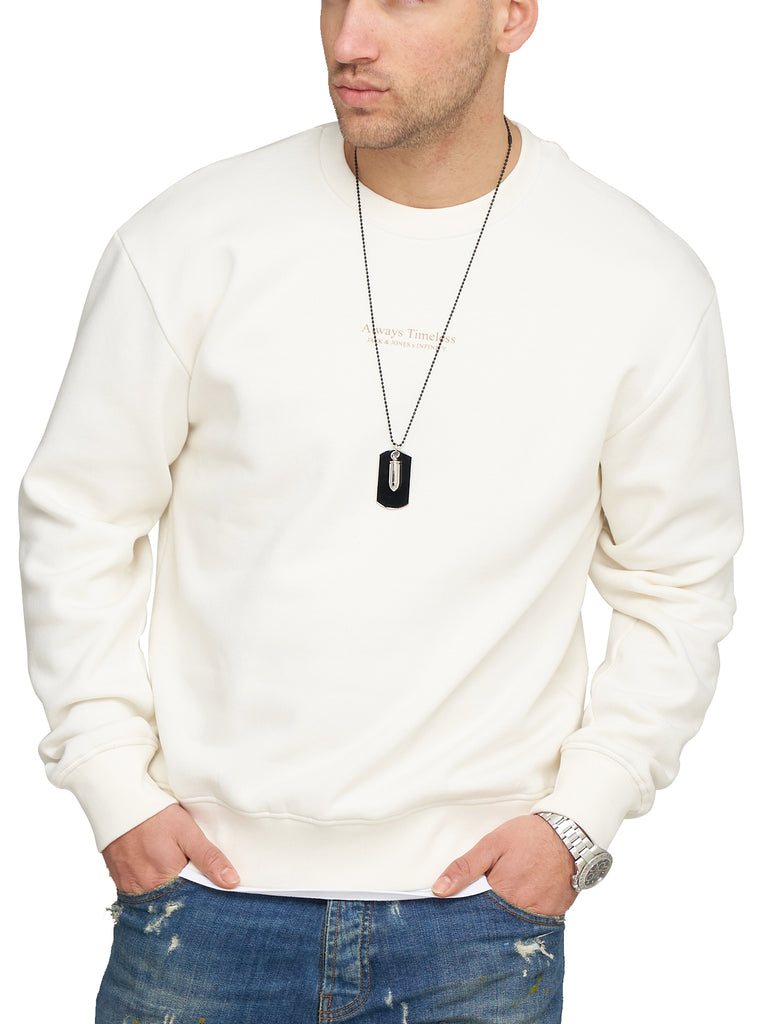 Jack & Jones Infinity Herren Sweatshirt NICKO INFINITY Pullover Sweater Egret