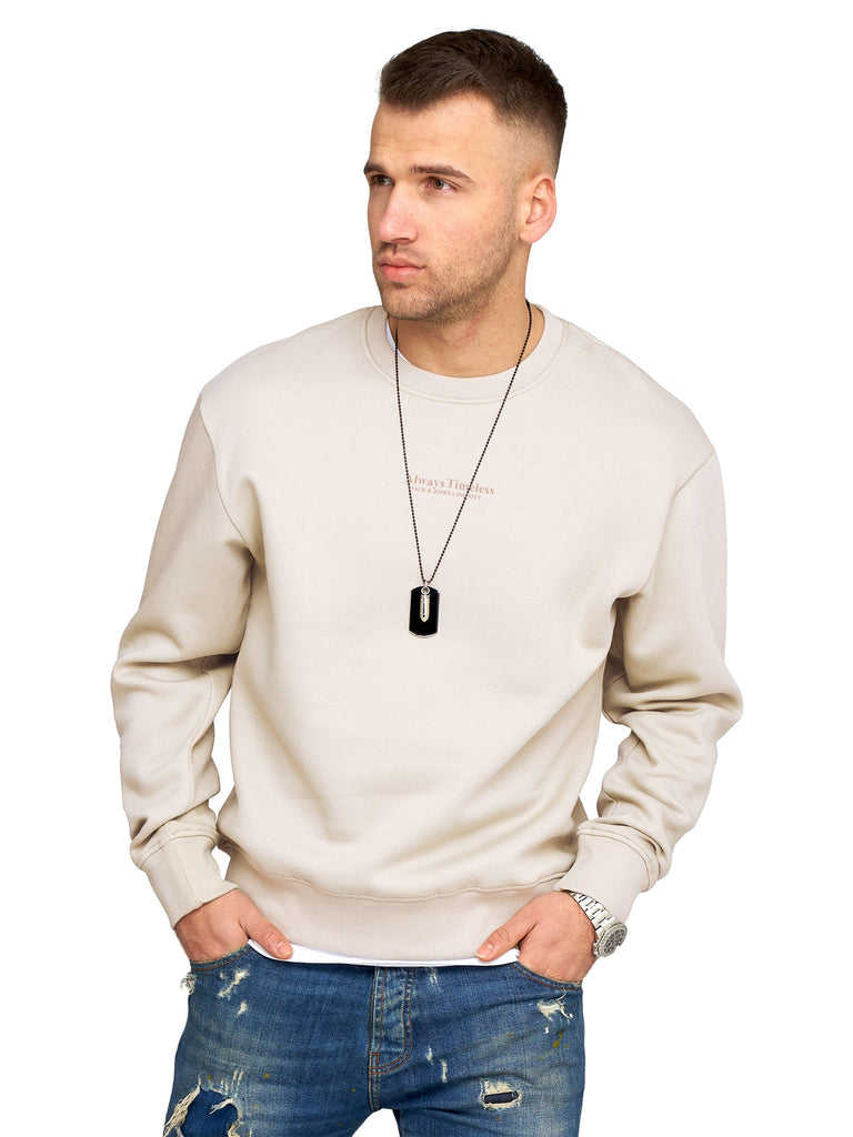 Jack & Jones Infinity Herren Sweatshirt NICKO INFINITY Pullover Sweater Moonbeam