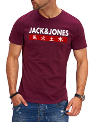 Jack & Jones Infinity Herren T-Shirt Crew Neck Dunkelrot S