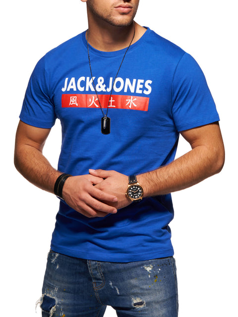 Jack & Jones Infinity Herren T-Shirt Crew Neck Blau S