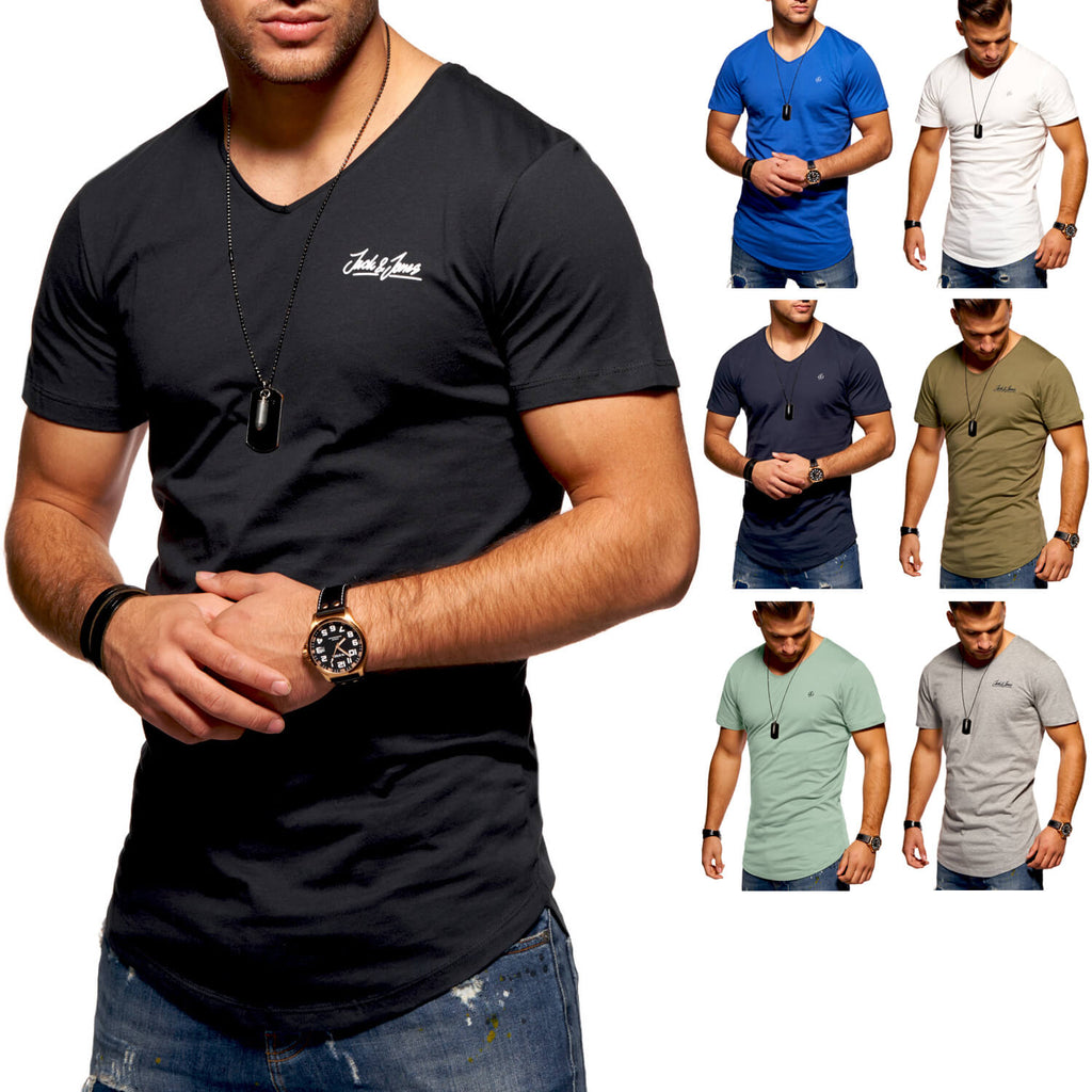Jack & Jones Herren V-Neck T-Shirt NEWRAR Oversize Longshirt