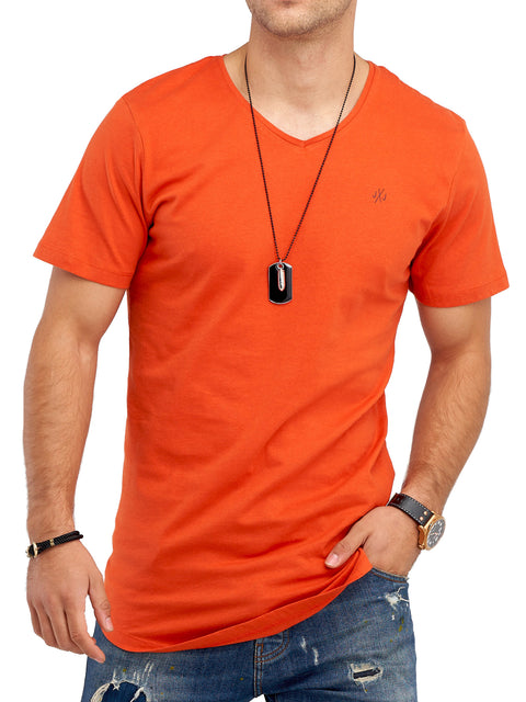 Jack & Jones Infinity Herren T-Shirt V-Neck Orange S