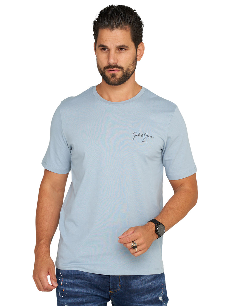 Jack & Jones Infinity Herren T-Shirt SANCHEZ O-Neck Shirt Kurzarmshirt Ashley Blue