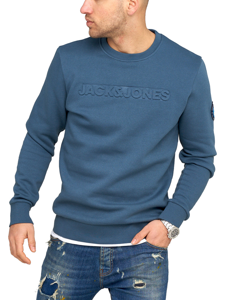 Jack & Jones Infinity Herren Sweatshirt BOOM Pullover Sweater Orion Blue