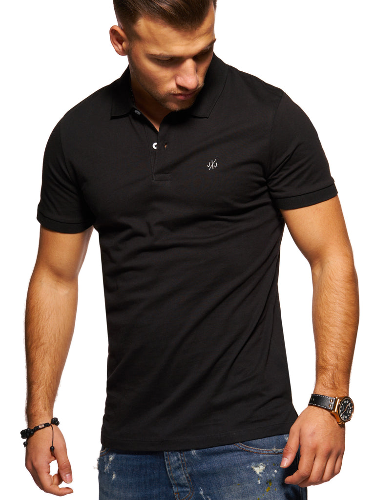 Jack & Jones Herren Poloshirt TAXIS Polohemd Shirt Basic Black