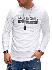 Jack & Jones Herren Sweatshirt mit Print ELEMENTS Rundhals Pullover