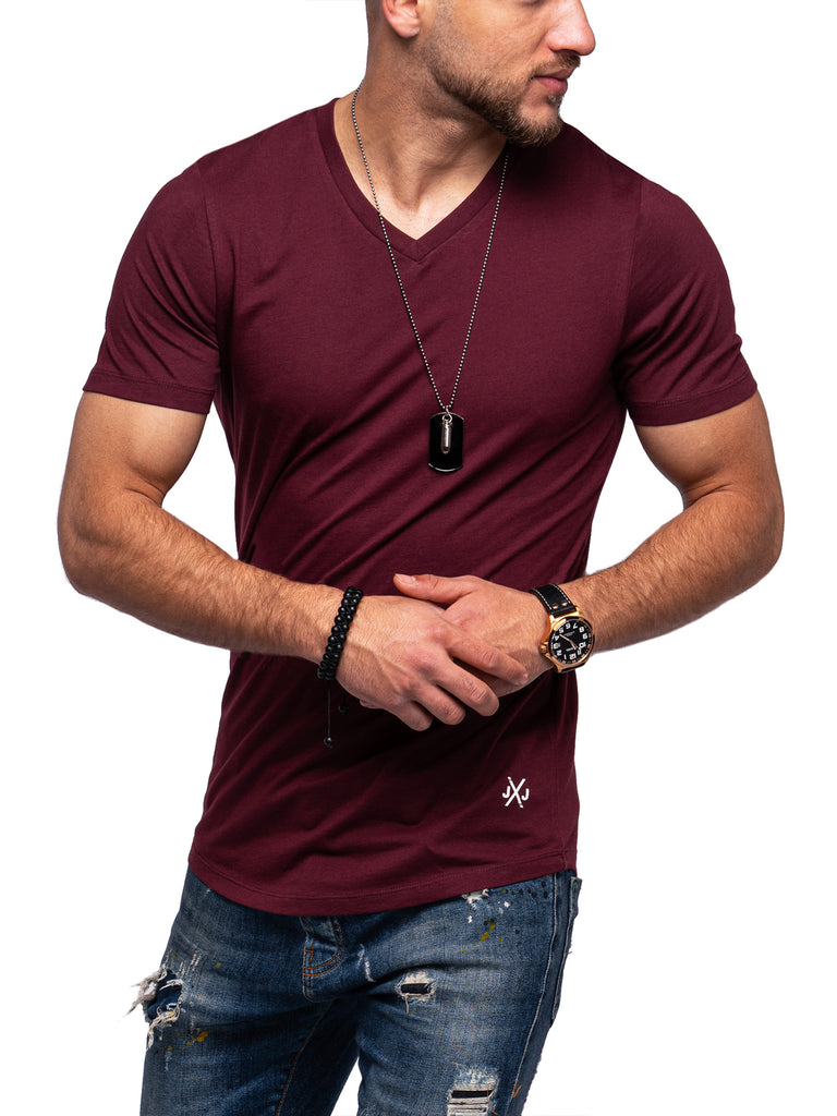 Jack & Jones Infinity Herren V-Neck T-Shirt INFINITY Oversize Longshirt Port Royale