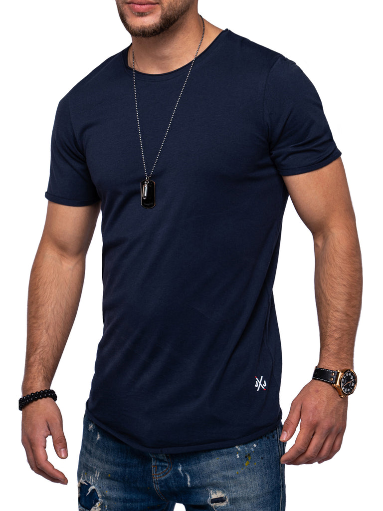 Jack & Jones Infinity Herren O-Neck T-Shirt INFINITY Longshirt Navy Blazer