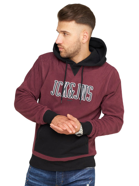 Jack & Jones Infinity Herren Fleece Pullover Logo Dunkelrot S