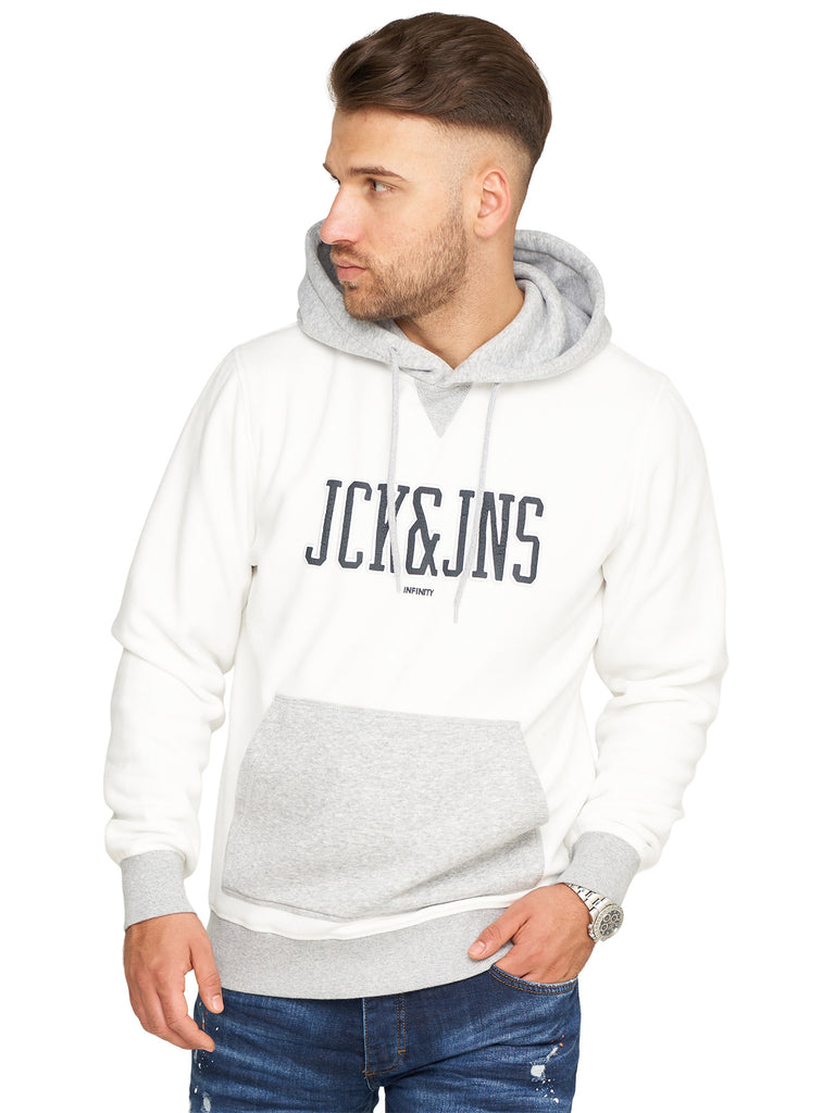 Jack & Jones Infinity Herren Fleece Pullover Logo Weiß M