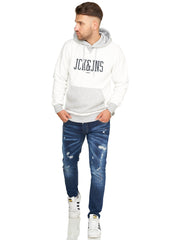 Jack & Jones Infinity Herren Fleece Pullover Logo Weiß XXL