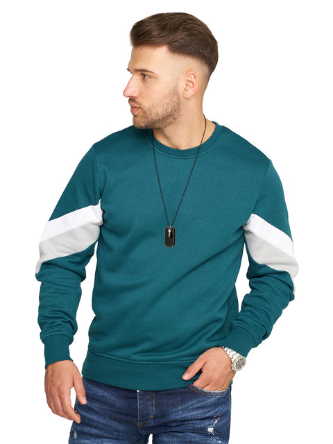 Jack & Jones Infinity Herren Sweatshirt Color Blocking Print Petrol M