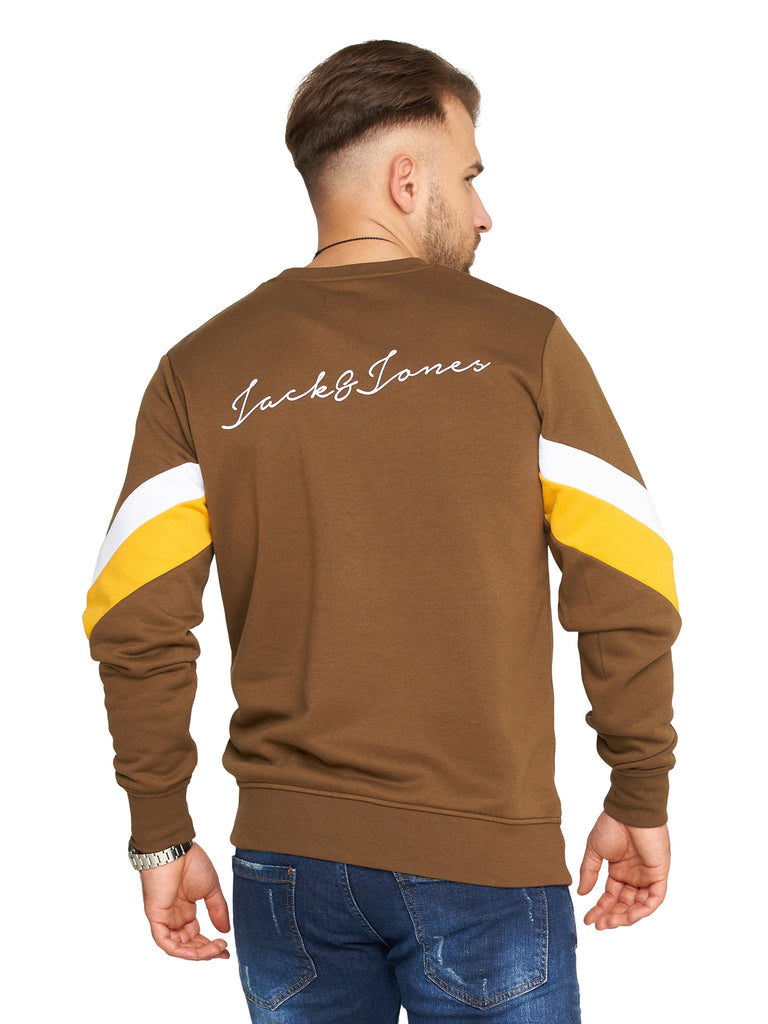 Jack & Jones Herren Sweatshirt JACOB INFINITY Pullover Sweater Desert Palm L