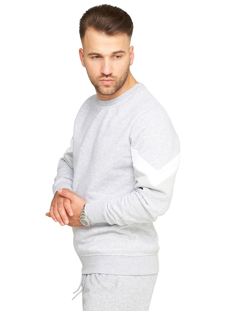 Jack & Jones Herren Sweatshirt JACOB INFINITY Pullover Sweater Light Grey Melange L
