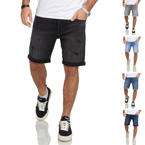 Jack & Jones Infinity Herren Jeans Shorts RICK Bermudas Used Look