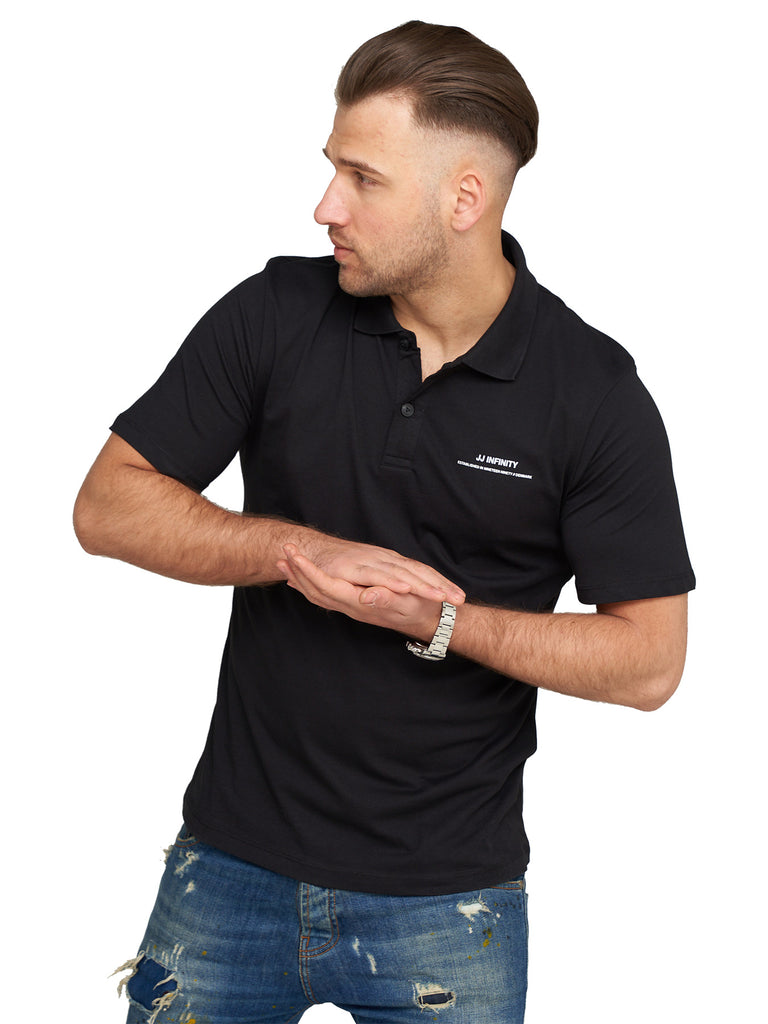 Jack & Jones Infinity Herren Poloshirt RISE INFINITY Polohemd Kurzarm Shirt Black