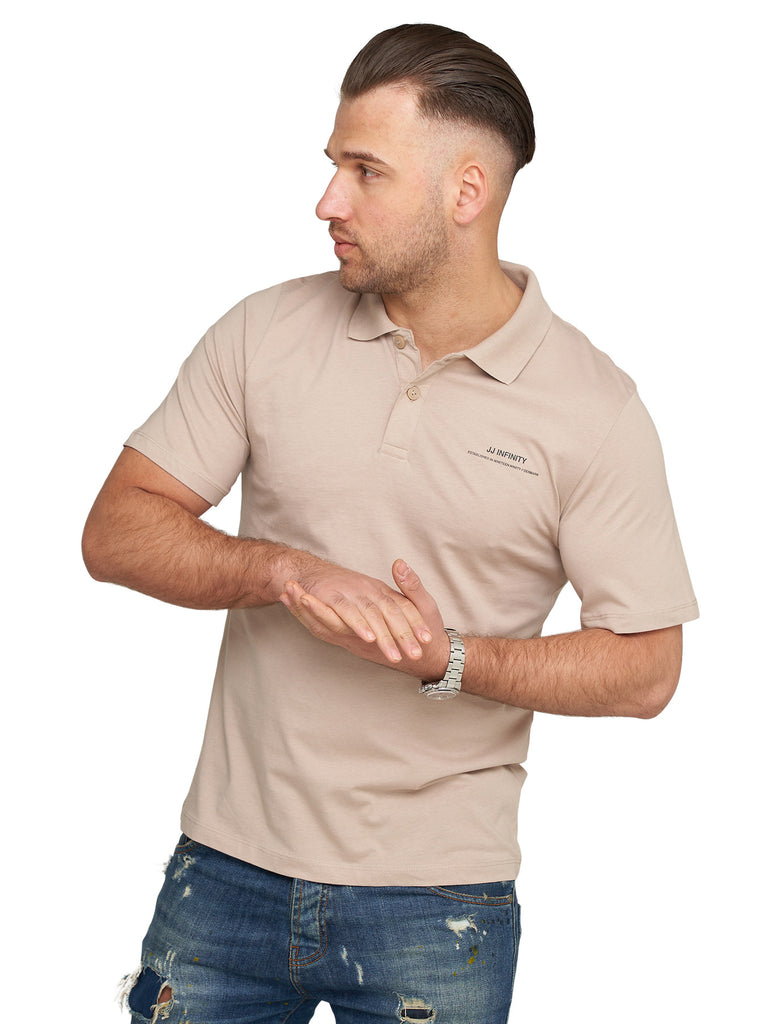 Jack & Jones Infinity Herren Poloshirt RISE INFINITY Polohemd Kurzarm Shirt Cobblestone