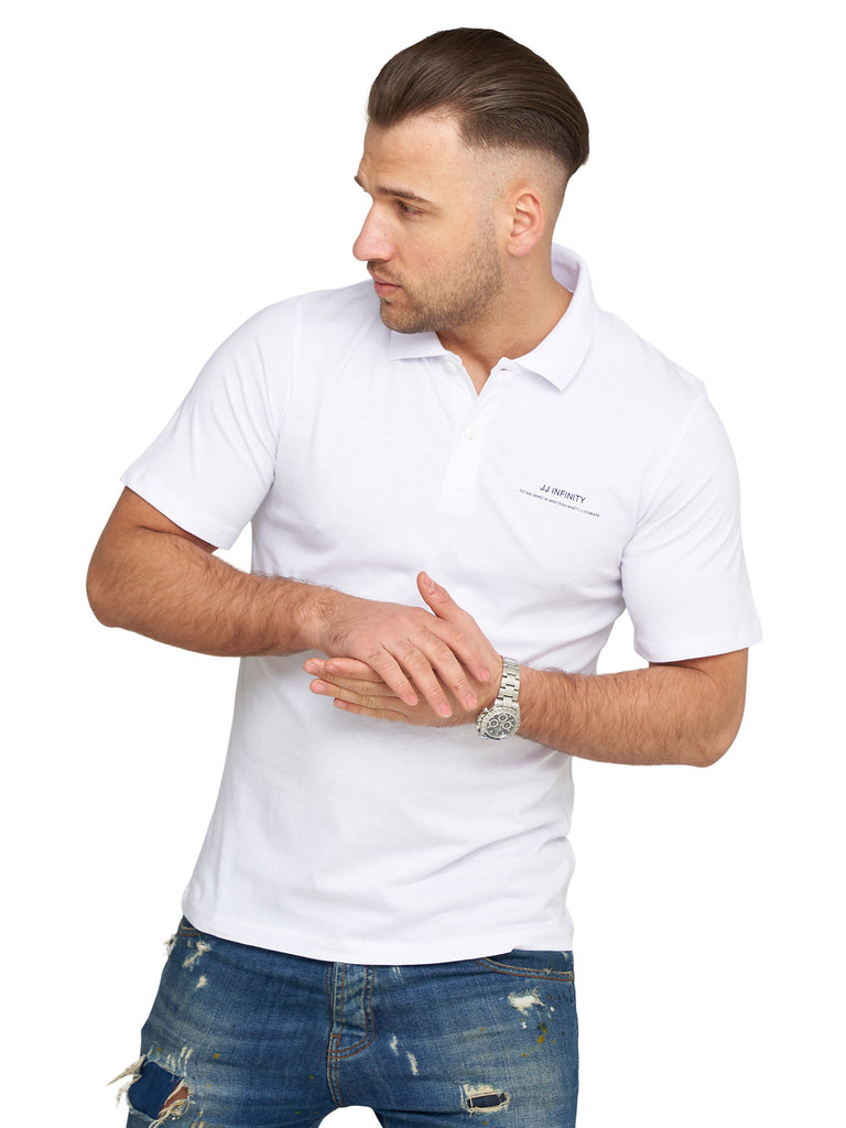 Jack & Jones Infinity Herren Poloshirt RISE INFINITY Polohemd Kurzarm Shirt White
