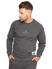Jack & Jones Infinity Herren Sweatshirt Crew Neck Print Dunkelgrau M