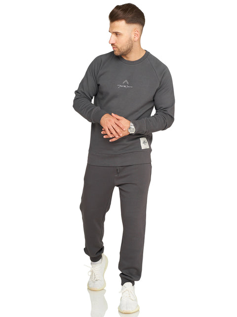 Jack & Jones Infinity Herren Sweatshirt Crew Neck Print Dunkelgrau XL