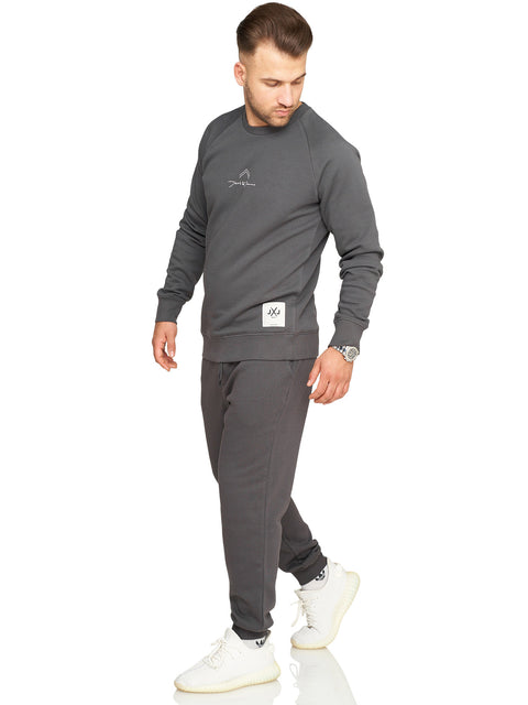 Jack & Jones Infinity Herren Sweatshirt Crew Neck Print Dunkelgrau XXL