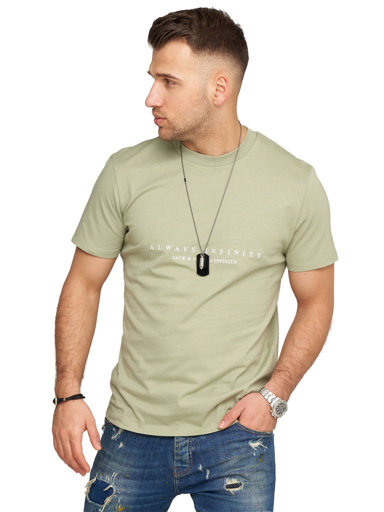 Jack & Jones Infinity Herren T-Shirt COPE INFINITY O-Neck Shirt Kurzarmshirt Tea