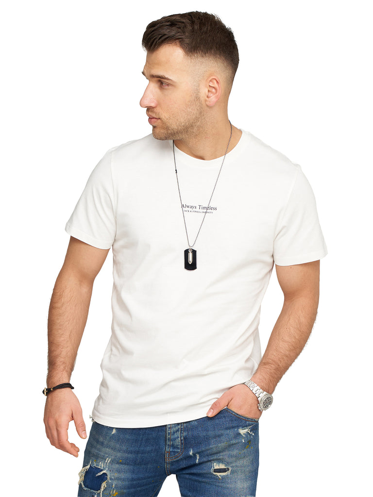 Jack & Jones Infinity Herren T-Shirt MARC INFINITY O-Neck Shirt Kurzarmshirt Whisper White