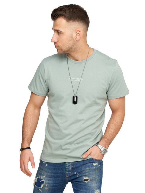 Jack & Jones Infinity Herren T-Shirt Crew Neck Logo Hellgrau S